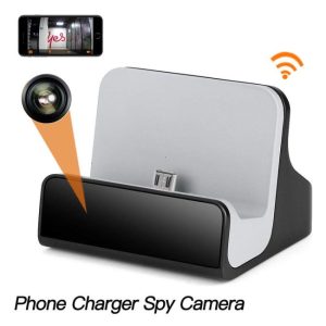 100% Invisible iPhone Charging Dock Hidden Spy Camera with Night Vision