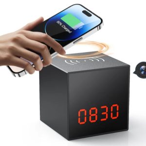 Smart Clock Alarm HD Hidden Camera with Wireless Charging Station